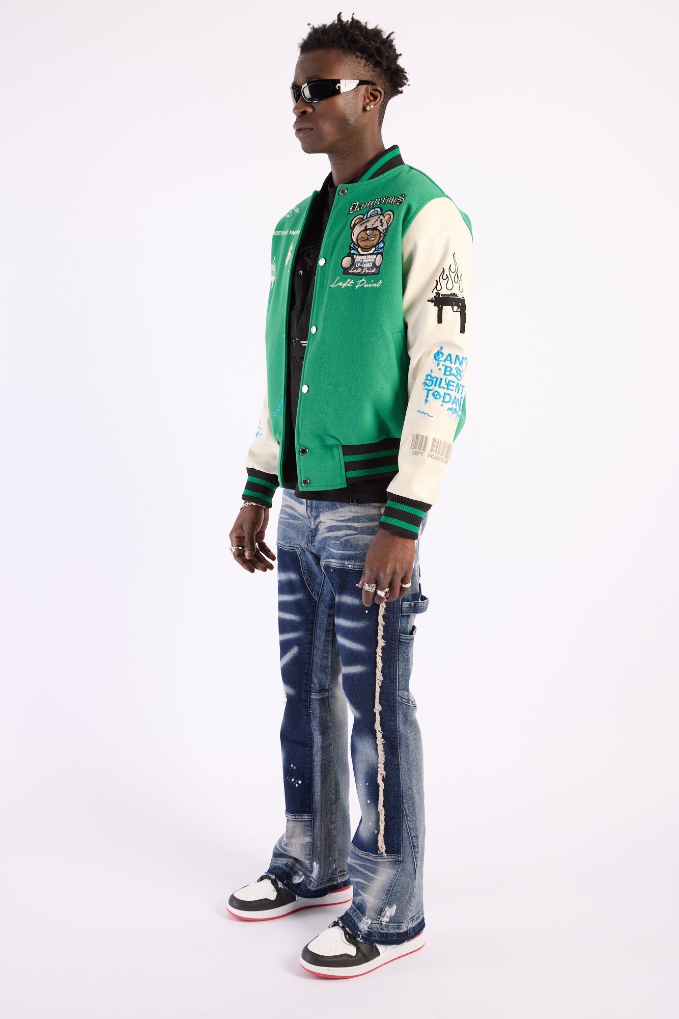 sandbank Mens USA Flag Slim Fit Bomber Jackets Zipper Up